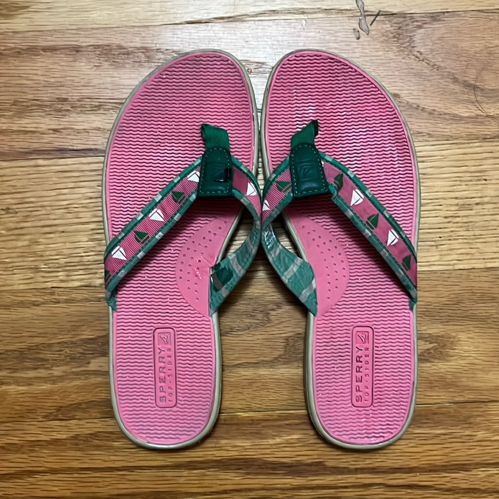Sperry Top-sider Pink Preppy Sailboat Flip-flops
